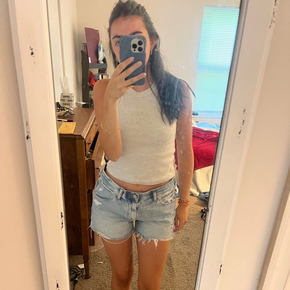 GAP Blue Jean Shorts Distressed Raw Hem